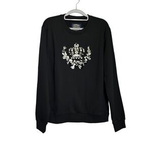 Xios New York Womens Sweatshirt Pullover Size L Crew Neck Imperial Sequin Crown